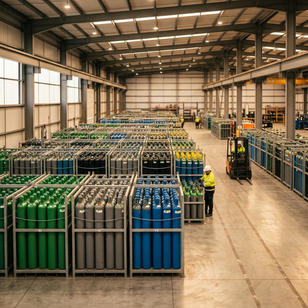 Cilindros de gases industriais organizados - Diafer Gás